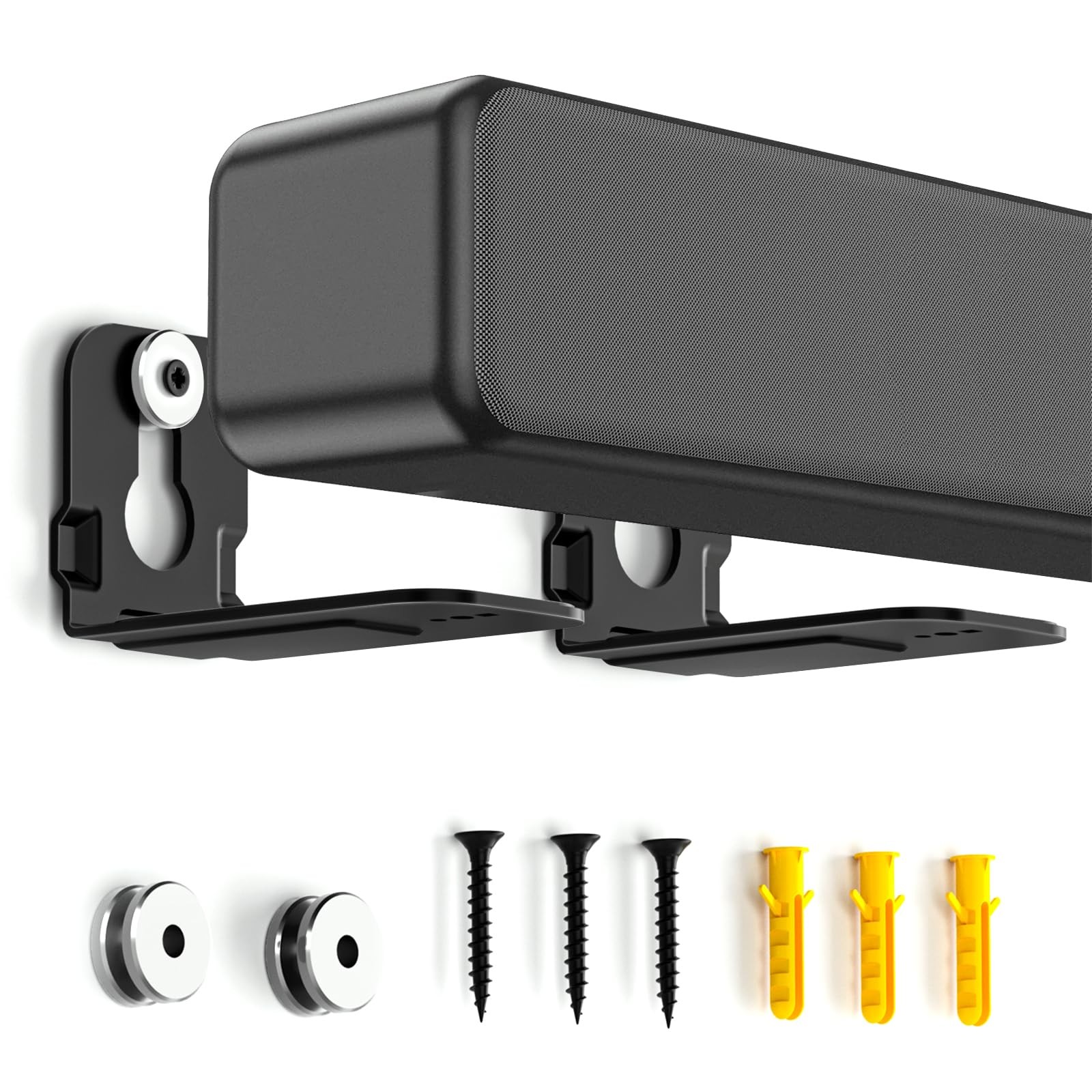Universal Soundbar Wall Mount Bracket for Soundbars Up to 4" Deep, Heavy Duty...