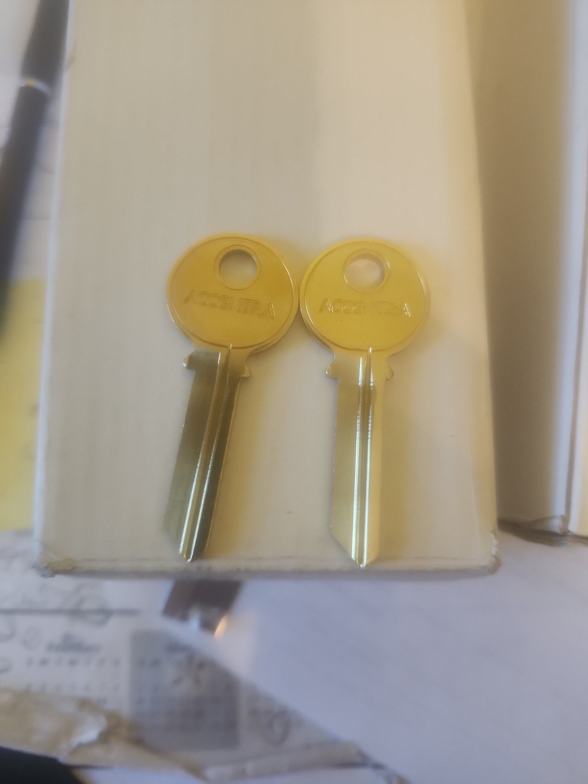 Original Accentra Yale Key Blank "G" Grand Master 6 Pin - 2 keys