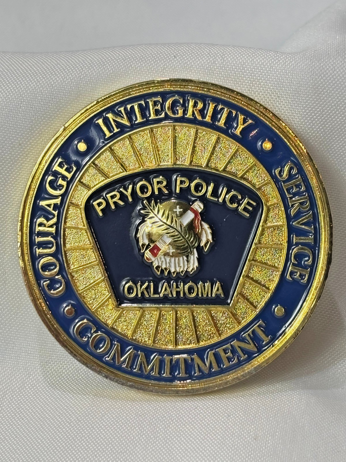 Pryor Creek Police Department Challenge Coin State Of Oklahoma