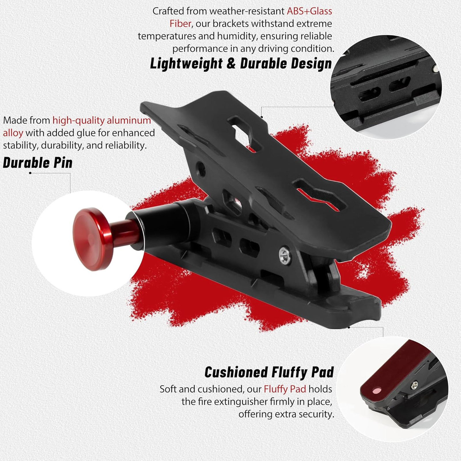 Fire Extinguisher Mount Universal Fit with Quick Release Clamps for Roll Bar