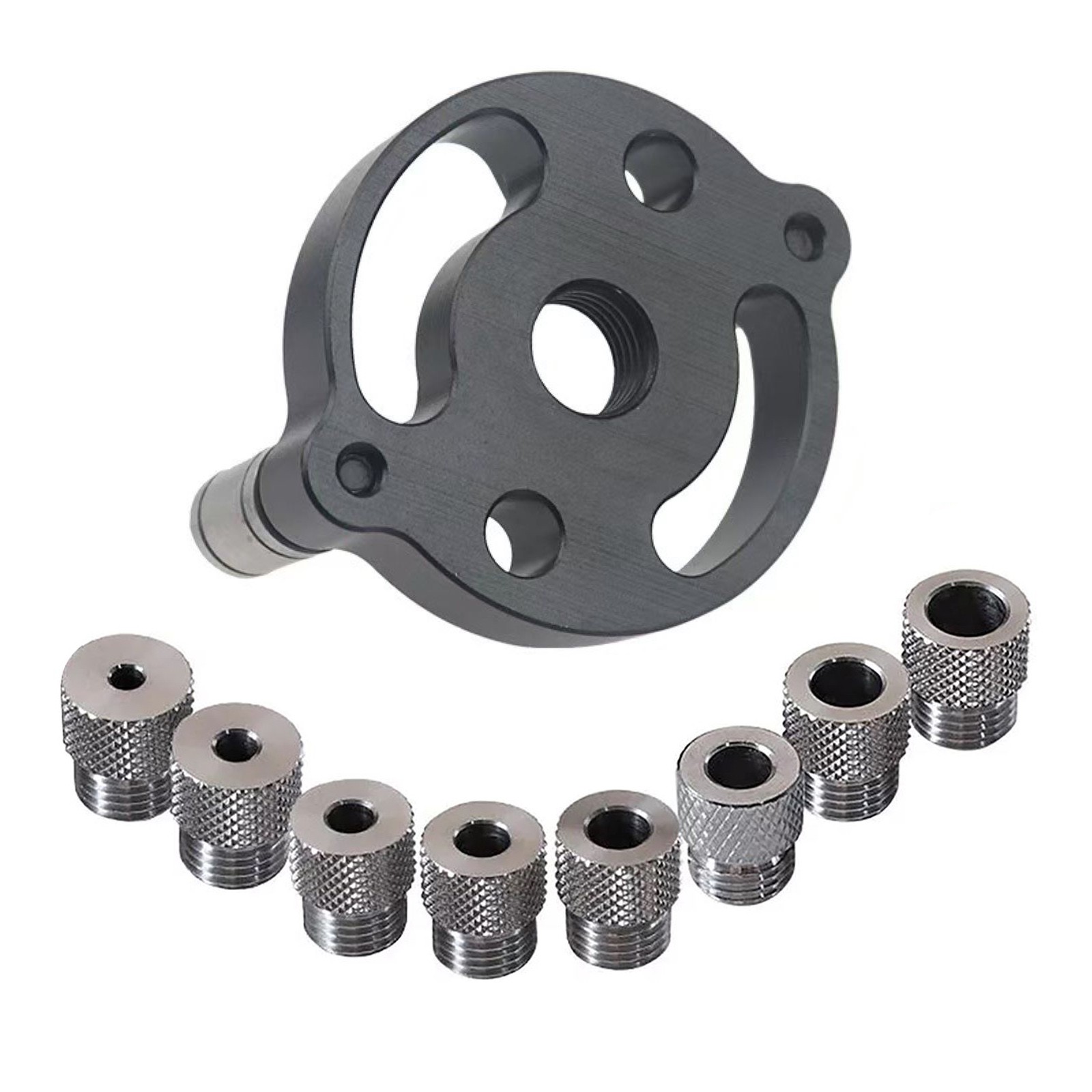 Self Centering Dowel Jig Hole Locator w/ 8 Sizes Drill Bushings - Woodworking