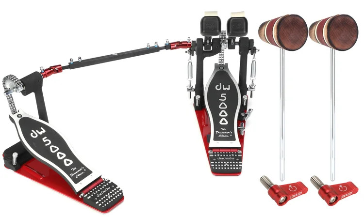 DW 5000 Series Accelerator Double Bass Drum Pedal with Power Switch and Standard