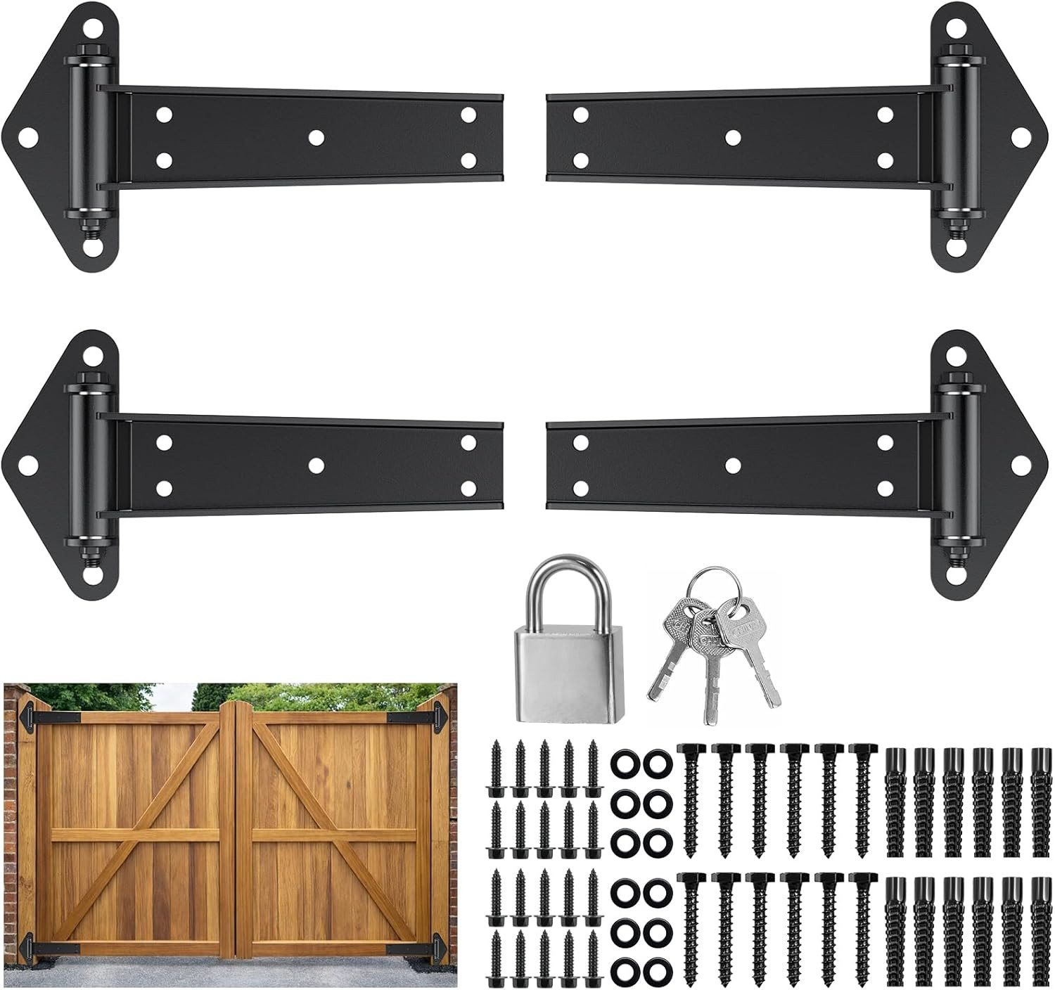 Heavy Duty Gate Hinges 13" 1100Lbs Capacity Solid Carbon Steel Bolt-On/Weld-On D