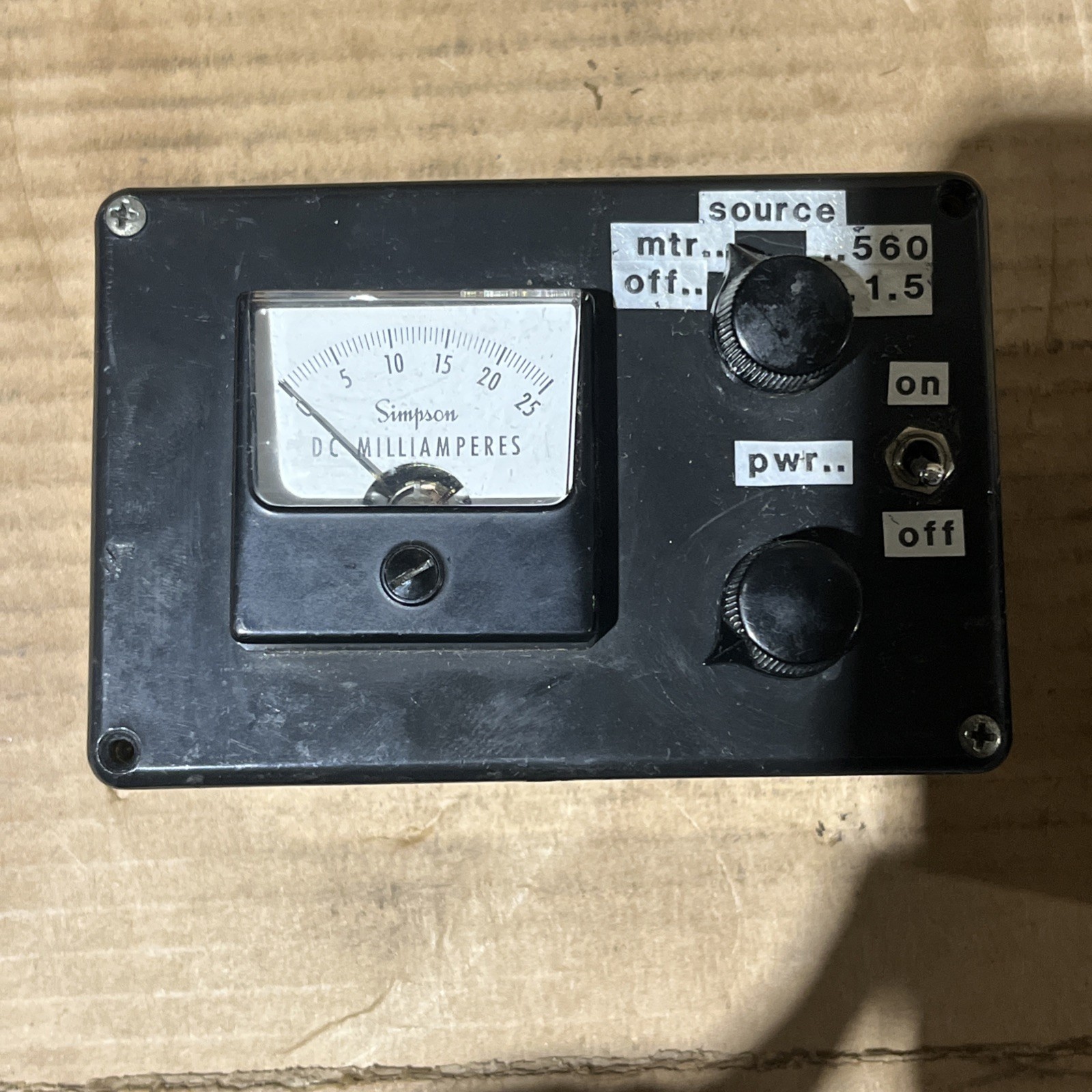 🔥Simpson DC Milliamperes 0-25, Gauge Testing Box, Used Free Shipping🇺🇸