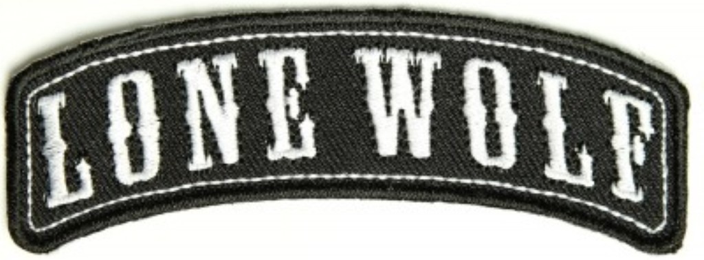 Lone Wolf Mini Rocker Embroidered Biker Patch