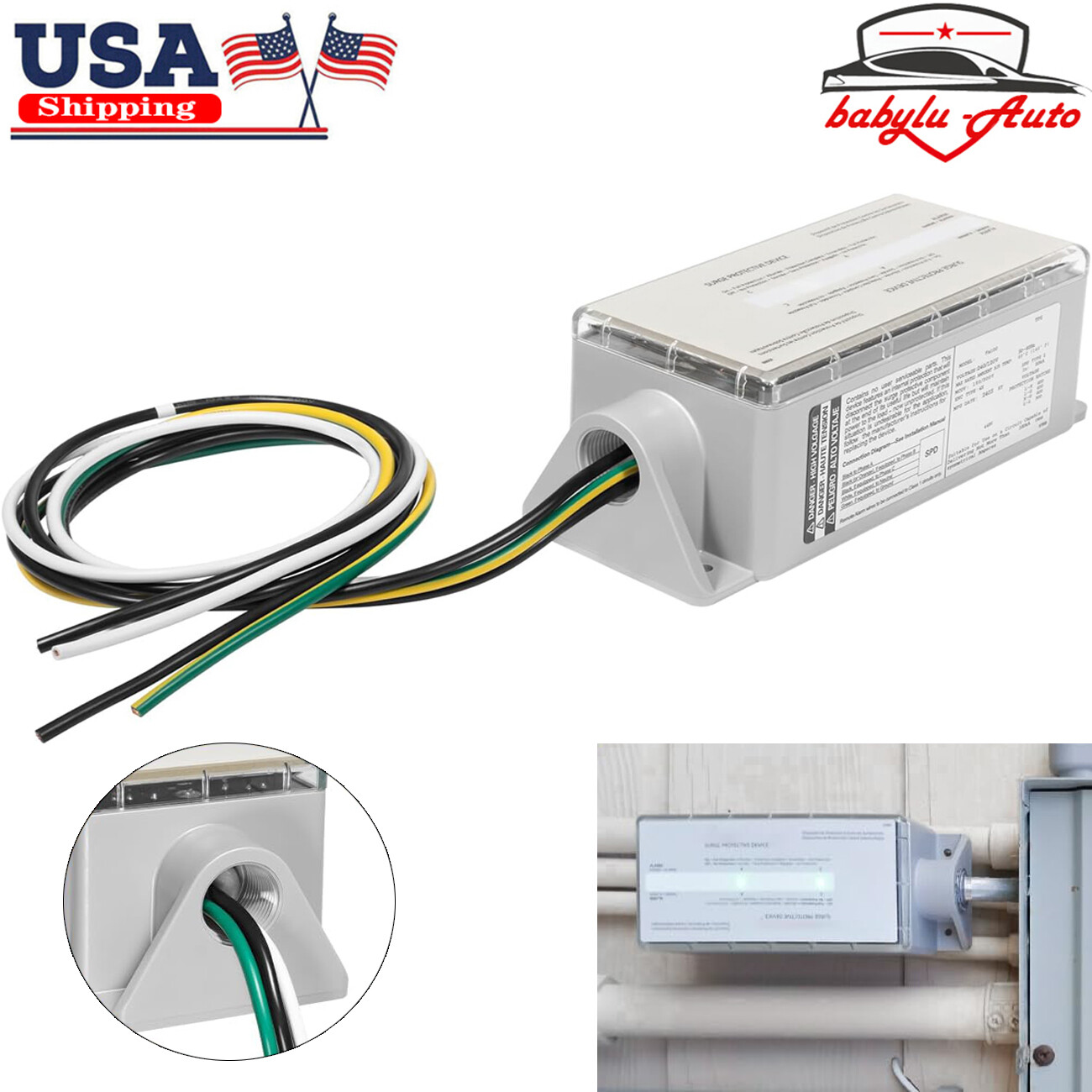 FS100 Whole House Surge Protector Rated for Siemens Electric Box 100,000 Amps