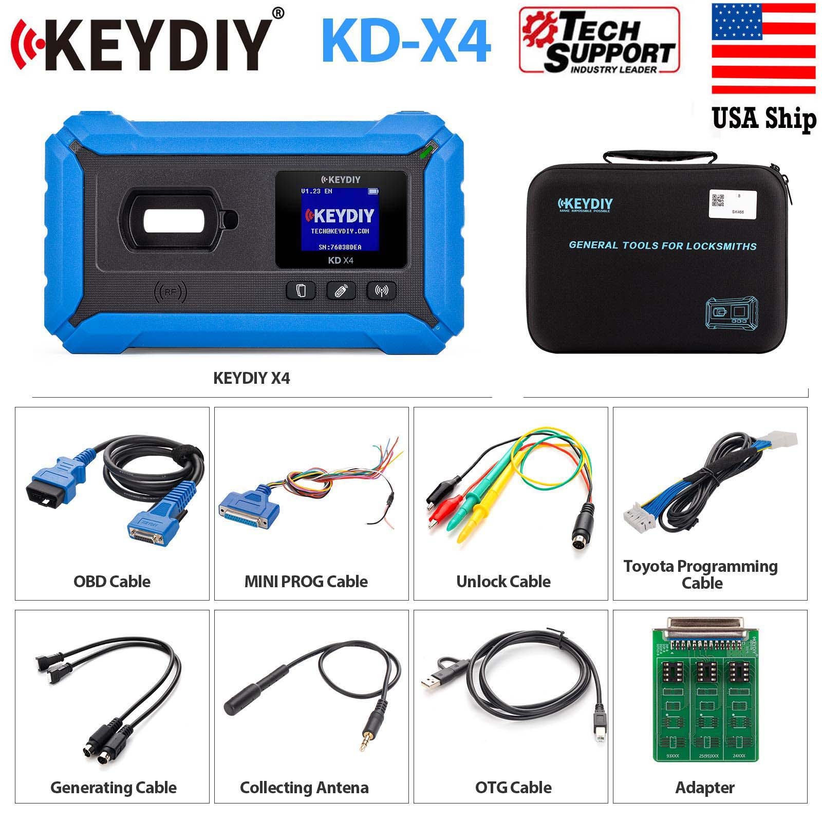 KEYDIY KD-X4 Tool Integrates Recognition Generation Copying Progarmming Matching