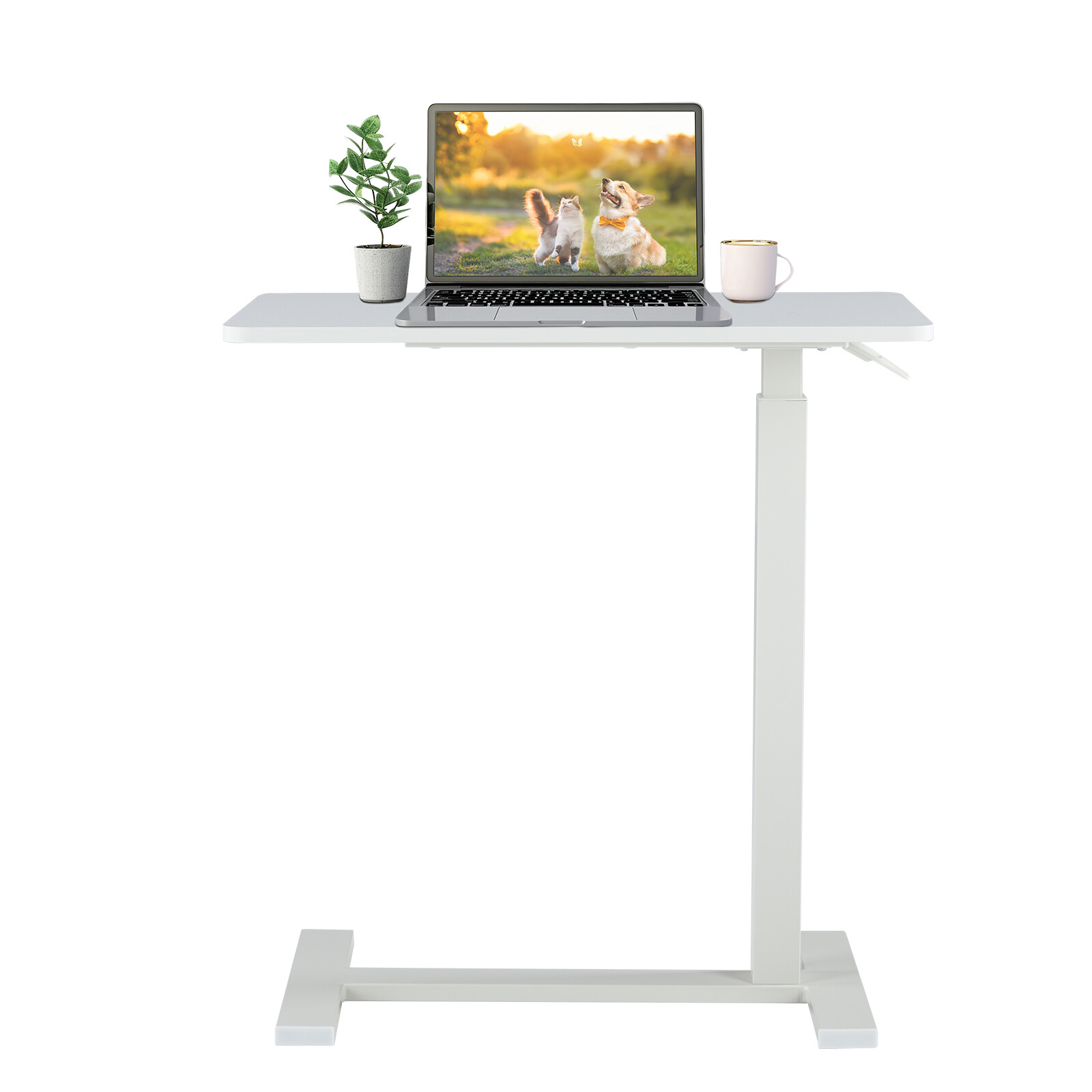 Bedside Laptop Table with Wheels Rolling Mobile Standing Desk Height Adjustable