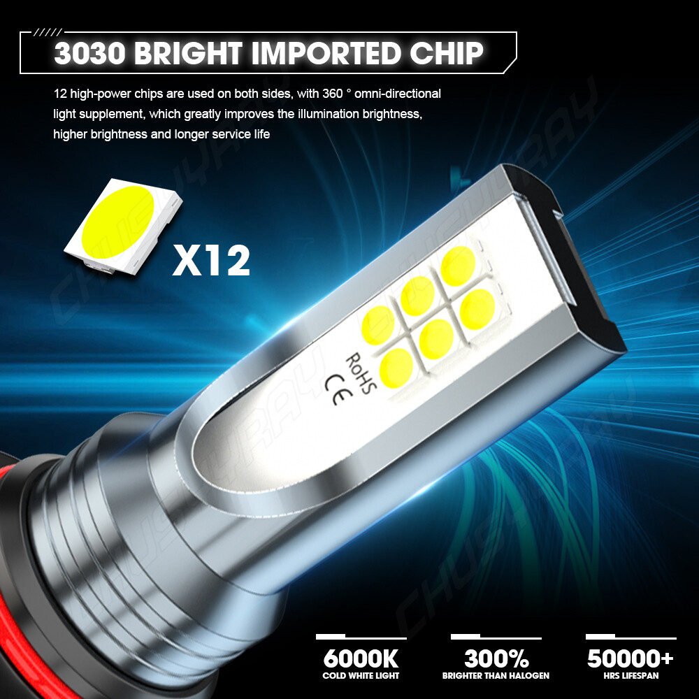 For Ford F 150 2015-2020 12000K White LED Headlight Hi/Lo Beam + Fog Light Bulbs