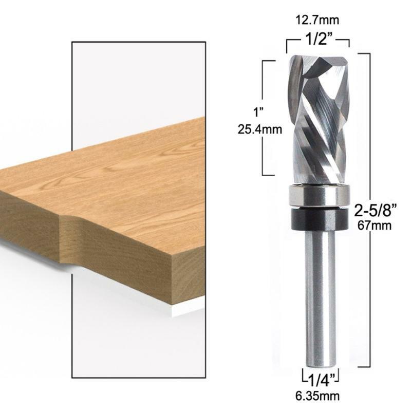 1/4"6mm Shank Trim Router Bits Compression Flush Carbide Sturdy Woodworking Tool