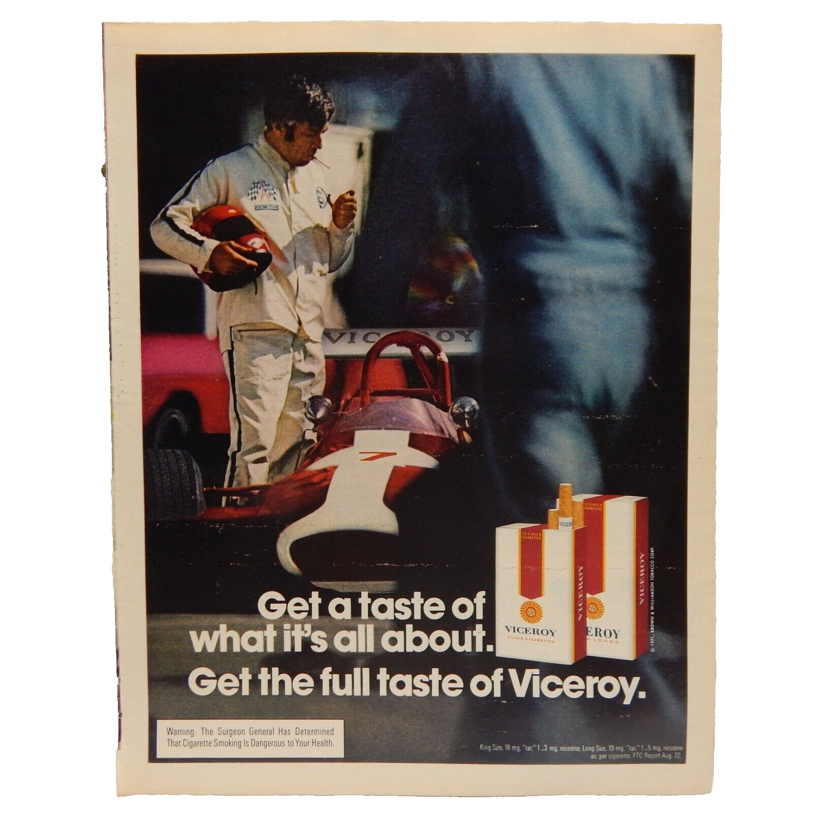 VICEROY BROWN AND WILLIAMSON TOBACCO CORP. 1971 ADVERTISEMENT