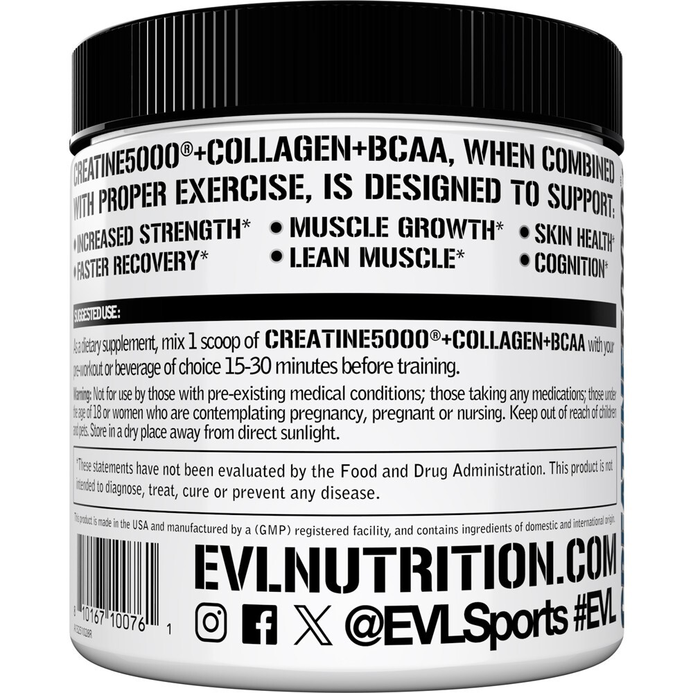 Evlution Nutrition Creatine 5000 + Collagen + BCAA - for Women - 30 Servings