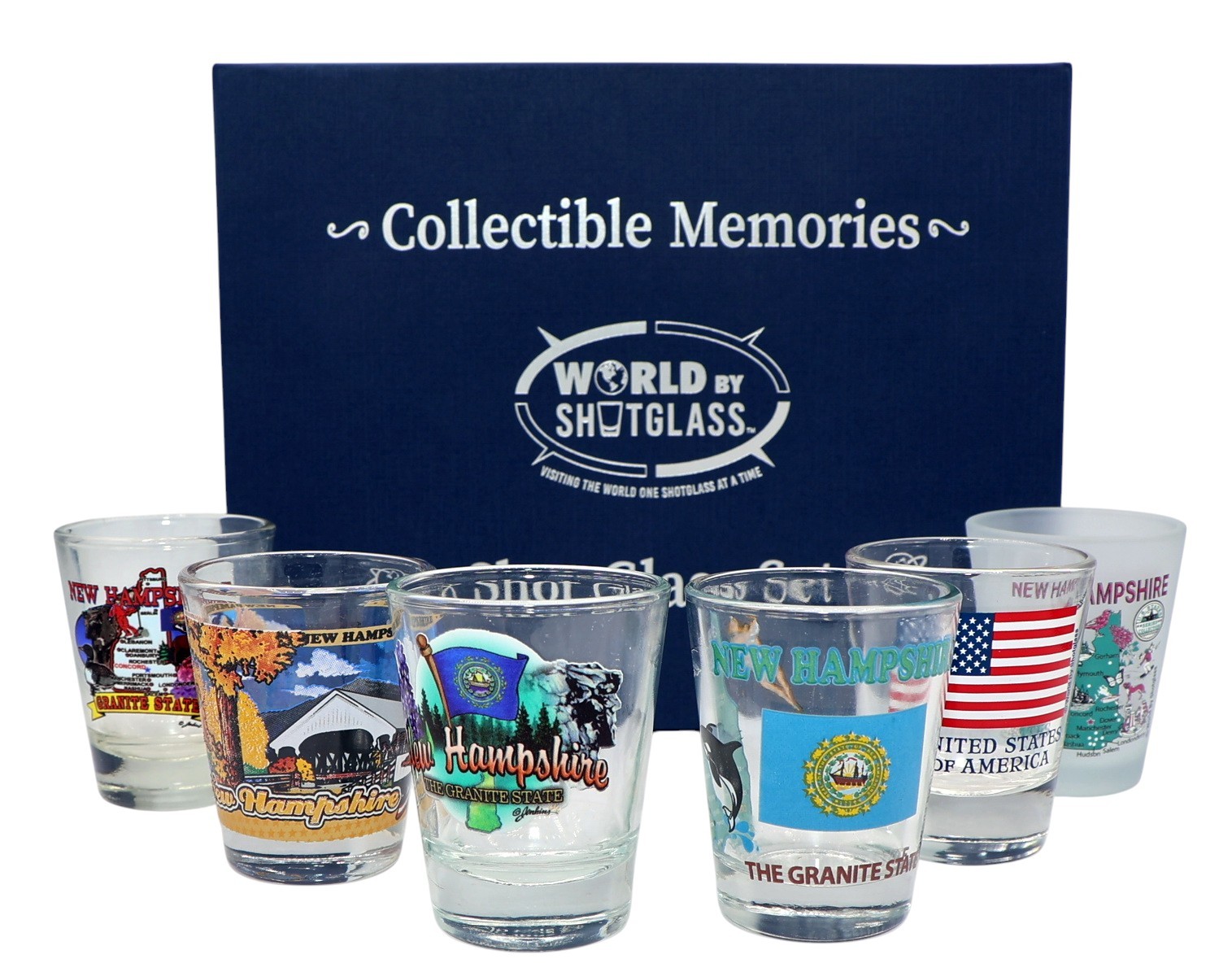 New Hampshire United States USA Souvenir Boxed Shot Glass Set (Set of 6)