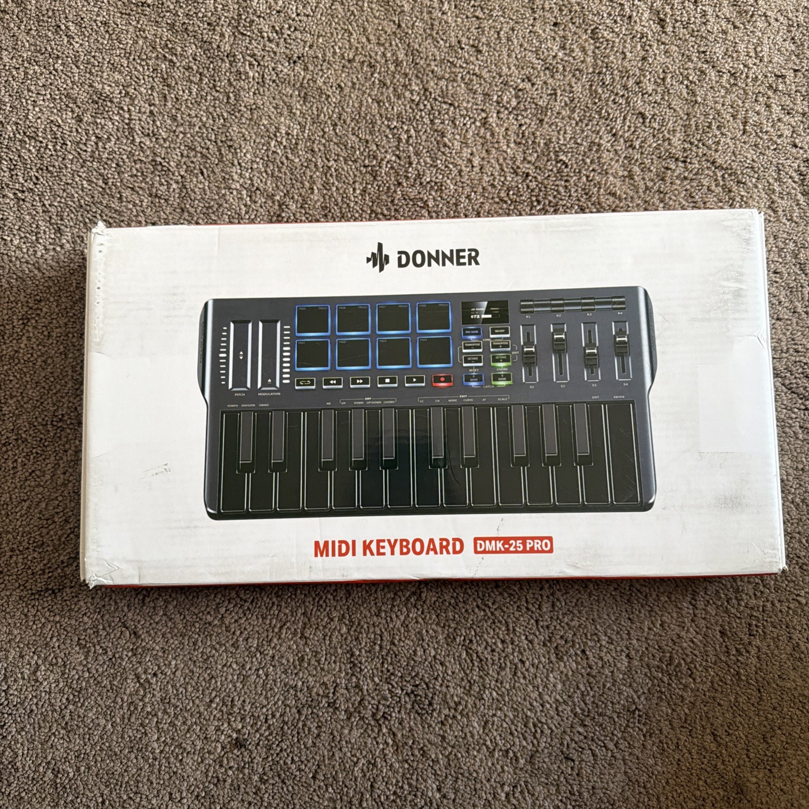 Donner DMK-25 Pro USB-C MIDI Keyboard Controller 25 Key 8 Pad 16 Scales Arpeggio