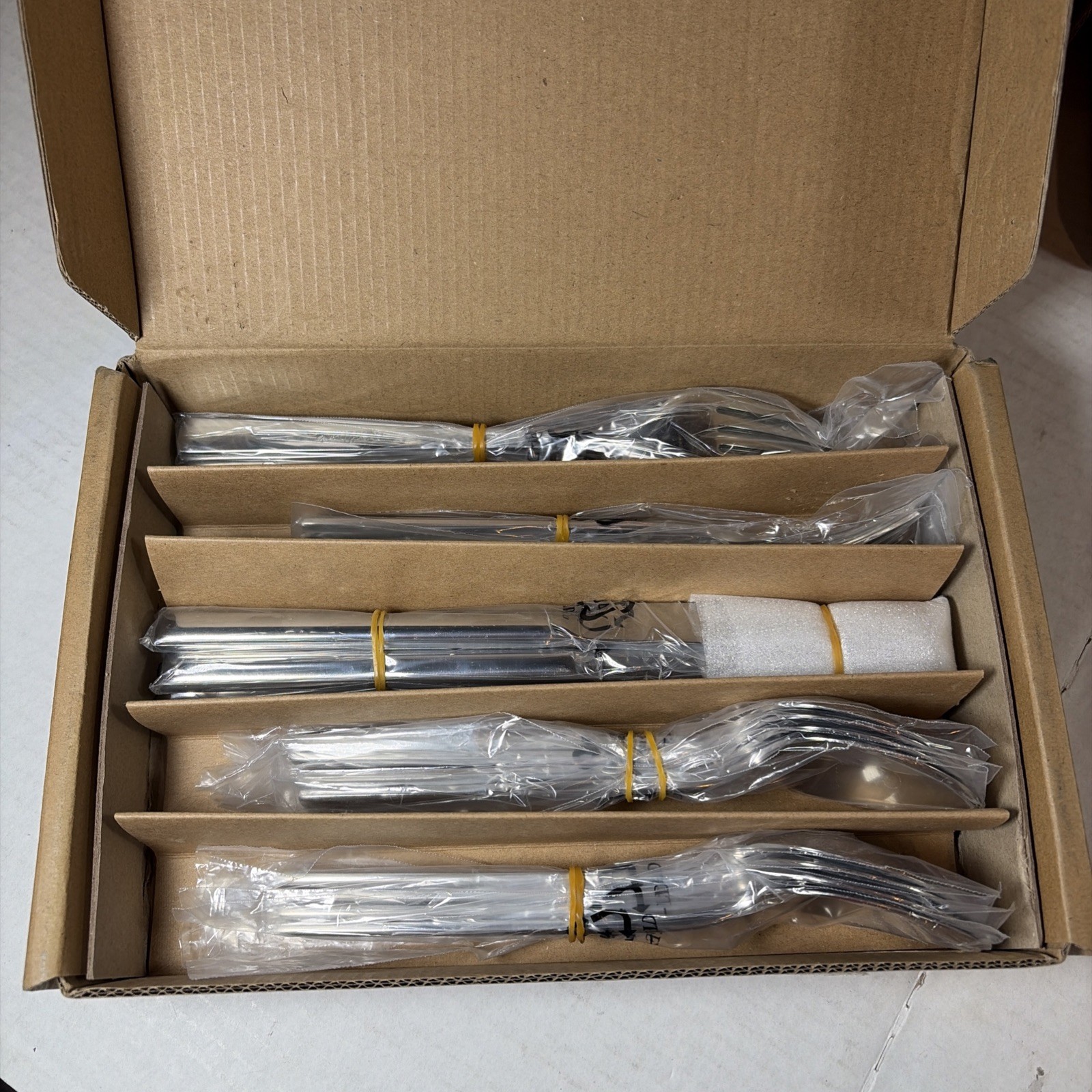over&back 20pc Modern Flatware Set Mirrored Stainless: 18/8 Steel