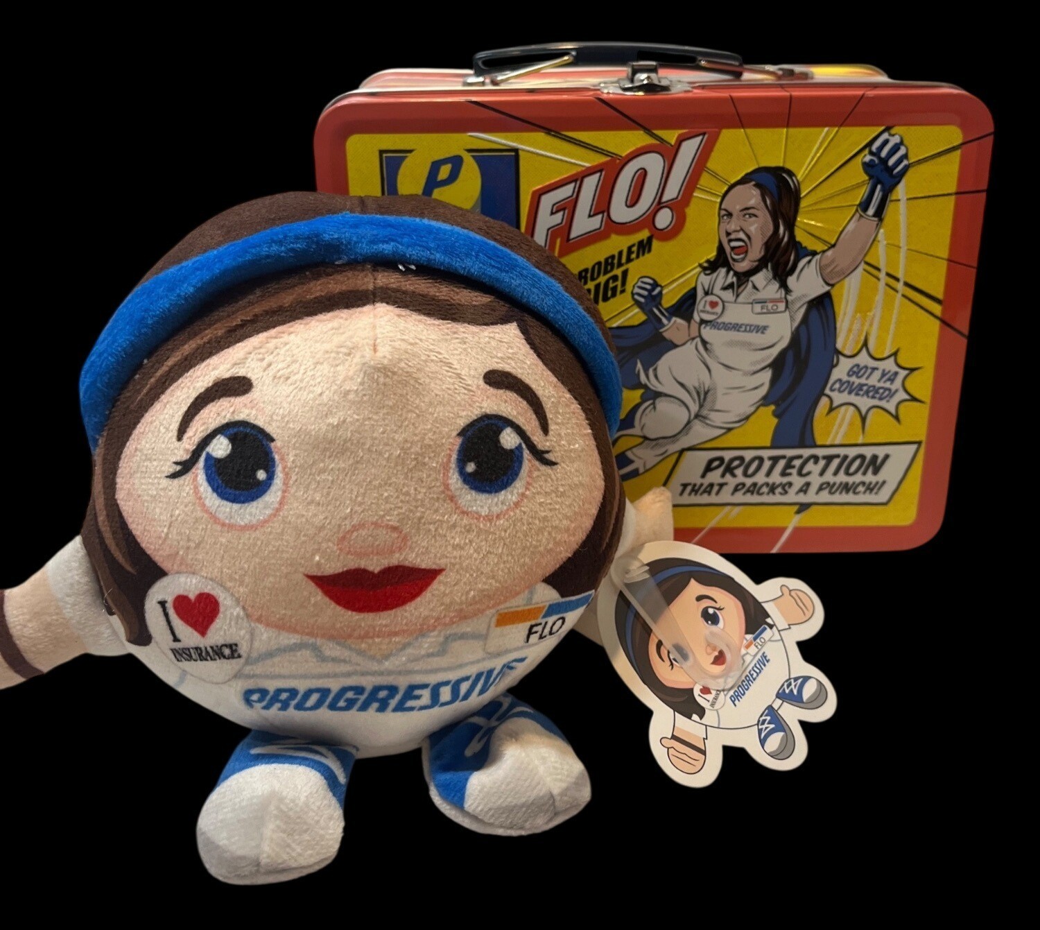 Flo Retro Lunchbox With Plush Doll Collectible By Progressive Comic-Style Design