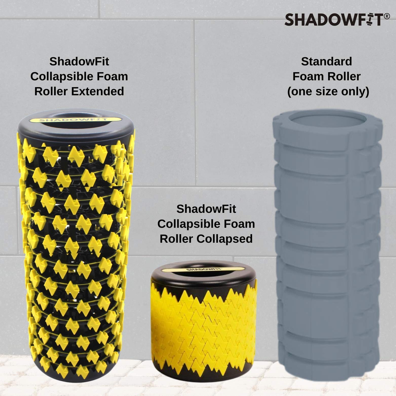 Adjustable Shadowfit Foam Roller Equipment for Sore Muscle, Tissues ∣ Mass