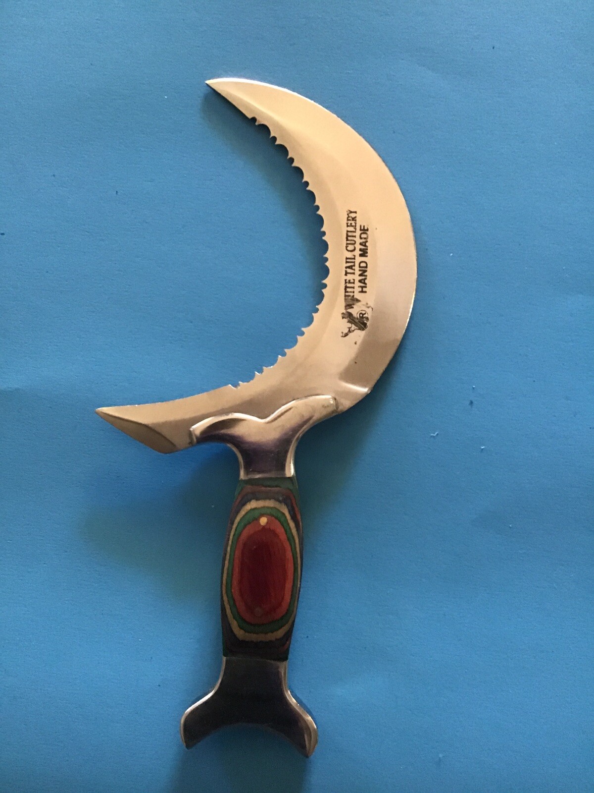 Whitetail Cuttery ￼ Handmade Crescent Shaped Double Edge Blade Hunting / Ritual