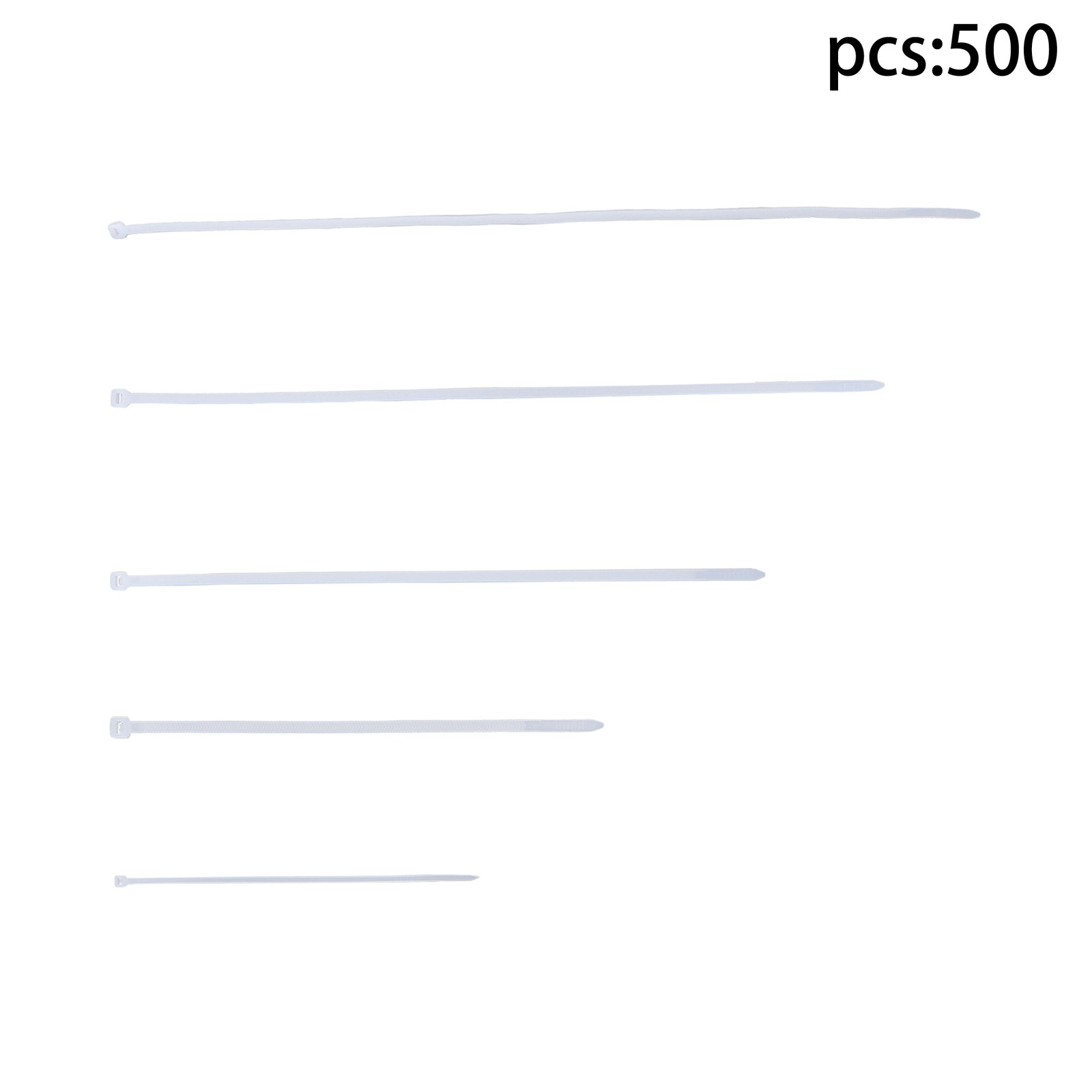 500pcs Zip Ties 6+8+12+14+18" Double Sided Toothed 120lb Self-Locking Adjustable