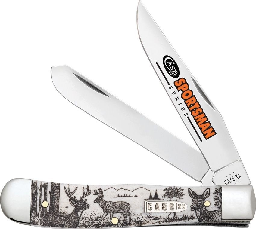 Case Cutlery Sportsman Trapper Pocket Knife Steel Blades Smooth Handle - 81220
