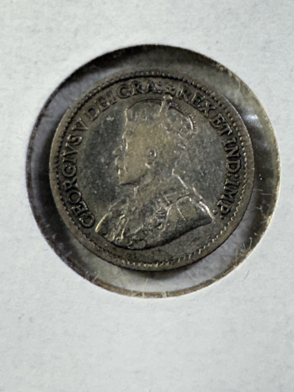 1919 Canada 5 Cents Silver Coin Cleaned