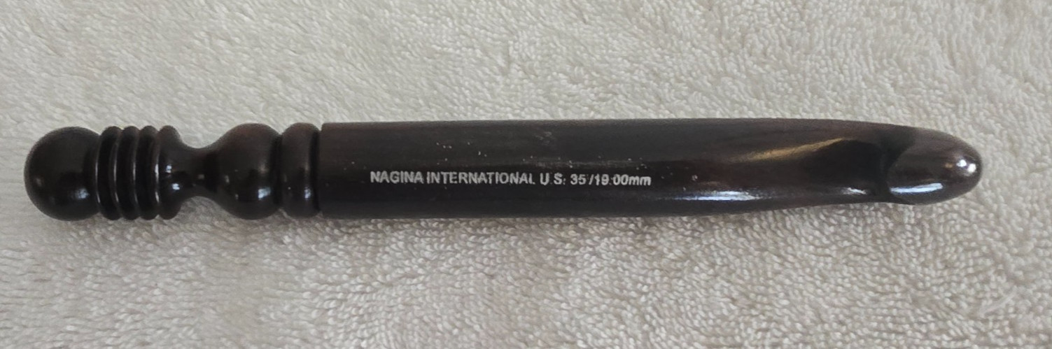 Hand carved Beautiful Black Ebony Wood YARN  CROCHET HOOK US 35 or 19mm