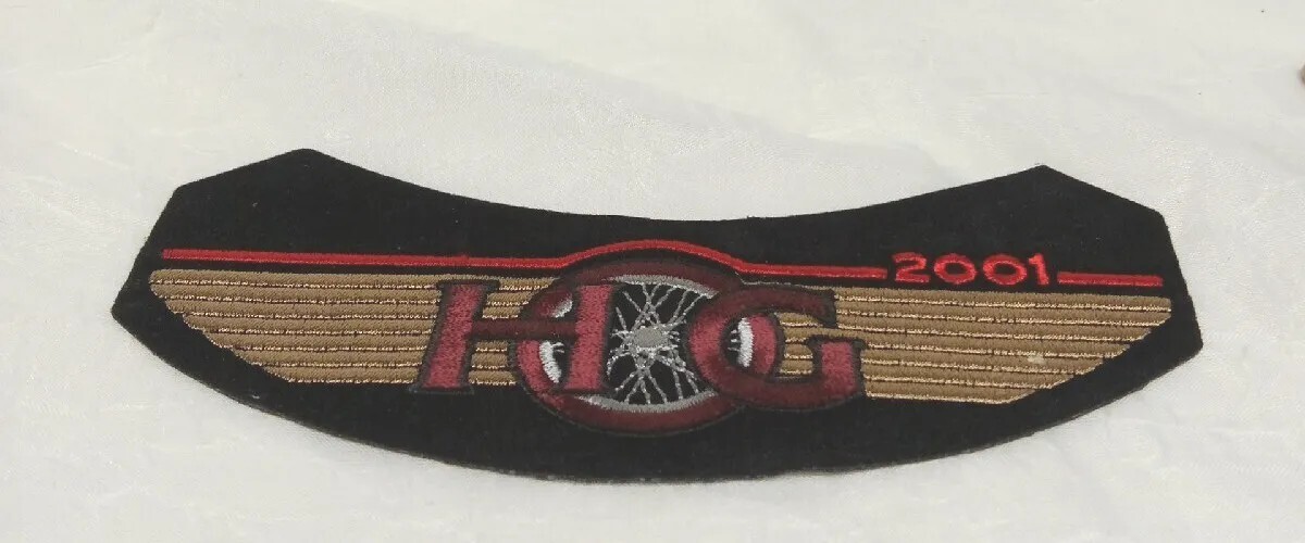 Harley Owners Group - HOG Patch 2001 - Iron or Sew On - Embroidered Stitching