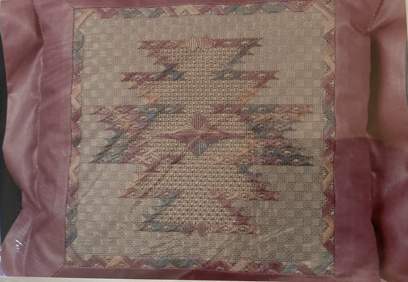 Vtg Rare PAINTED DESERT Pillow Insert 91' needlepoint pattern only~Julie Sackett