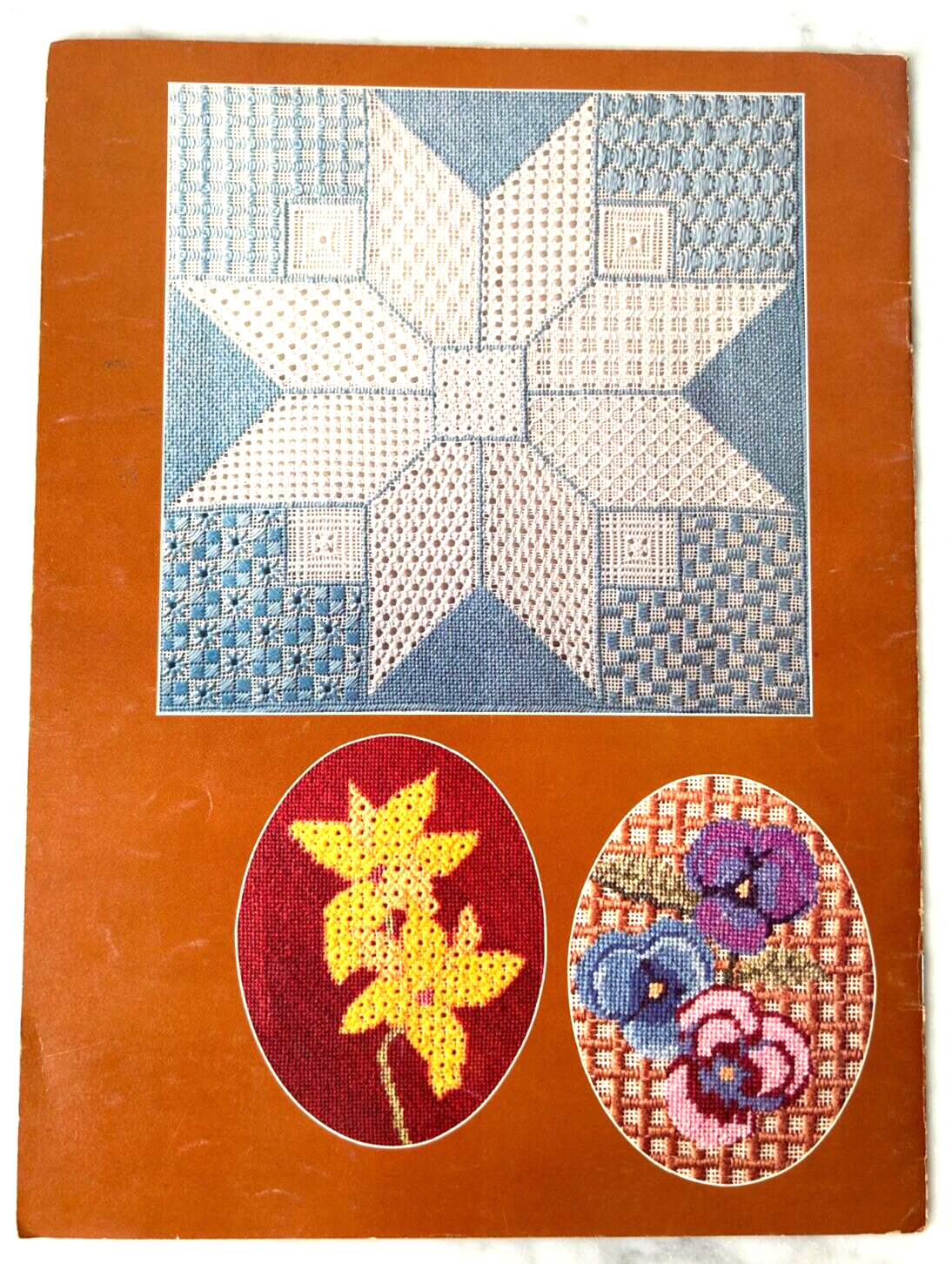 Pulled Thread on Canvas Needlepoint Designs Vintage Leisure Arts Leaflet 1976