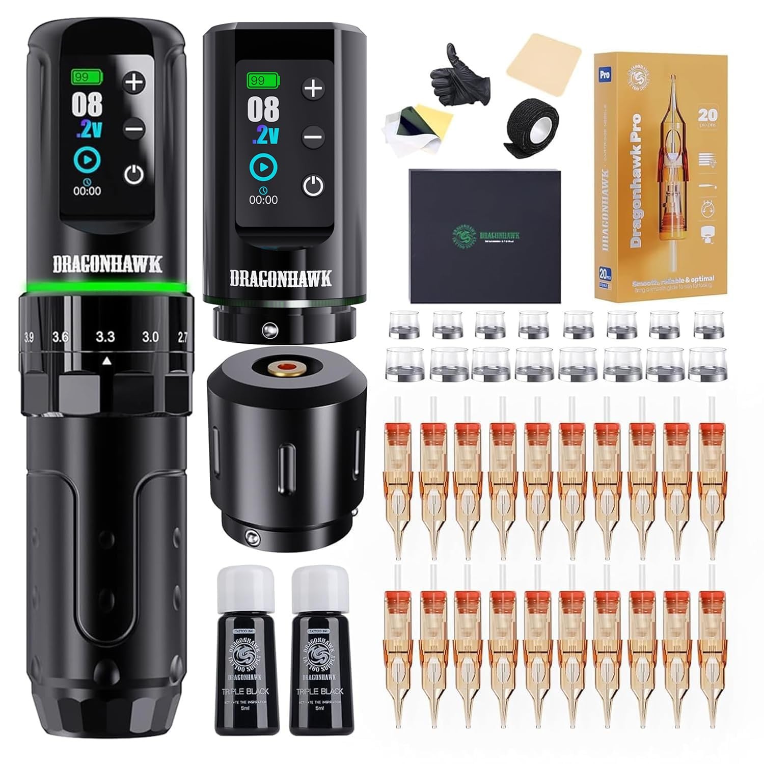 Dragonhawk L3 140 mm (5.5 in) long, 233 g (8.2 Ounce), Black + Two Batteries
