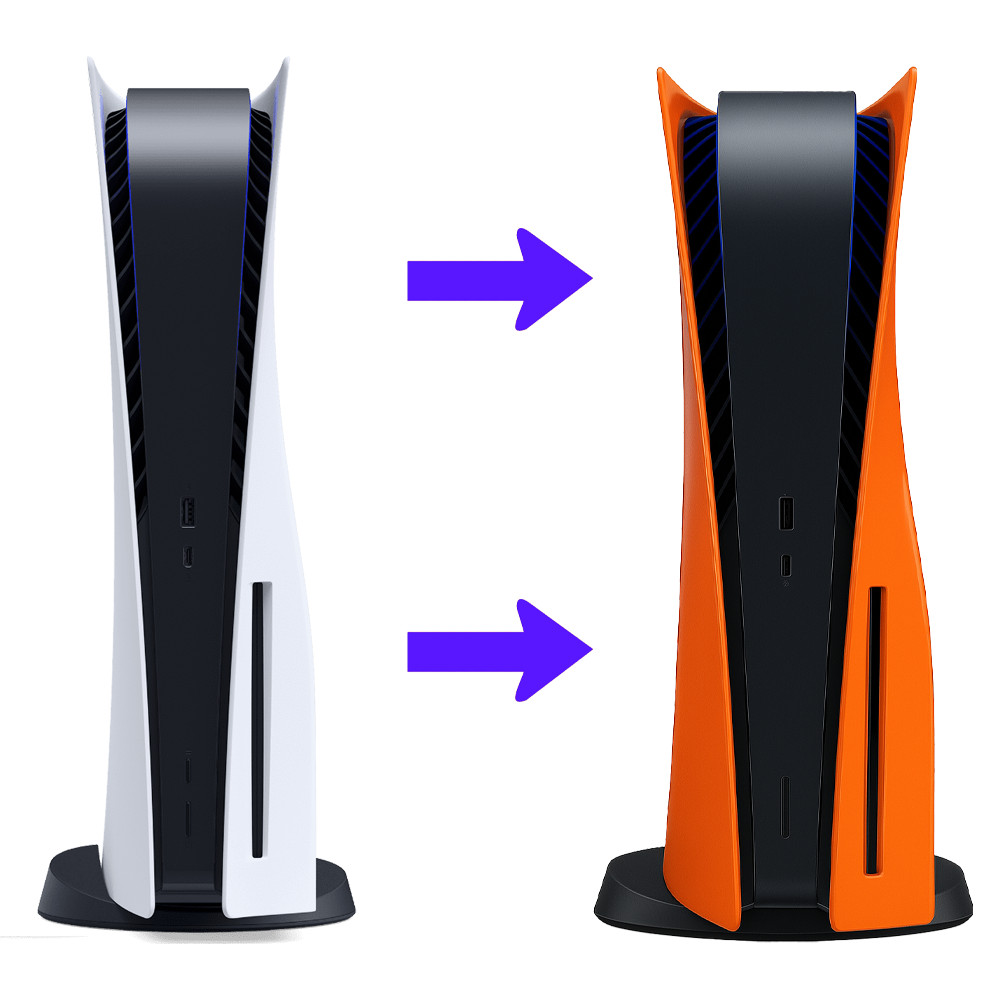 Cosmic Orange PS5 Cover Plates for Playstation 5 Disk Edition, Replacement Shell