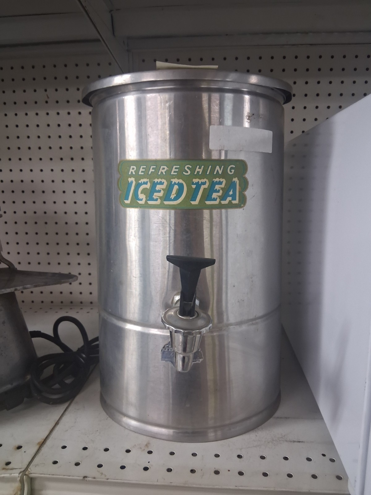 Vintage J.H. MCKIE Industrial Iced Tea Disperser Silver Metal w Spout