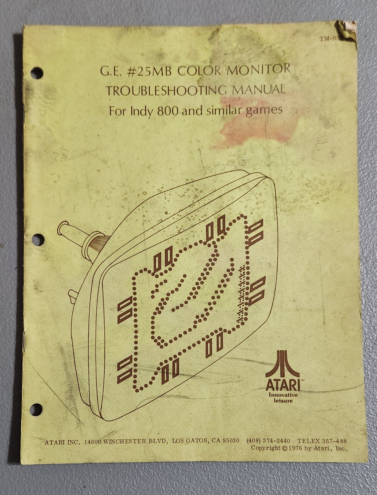 Indy 800 ATARI Service Manual W/Schematics TM-026 & Monitor Troubleshoot #25MB