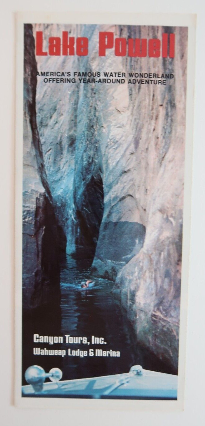 Lake Powell Water Wonderland Canyon Tours Wahweap Souvenir Pamphlet Guide Paper