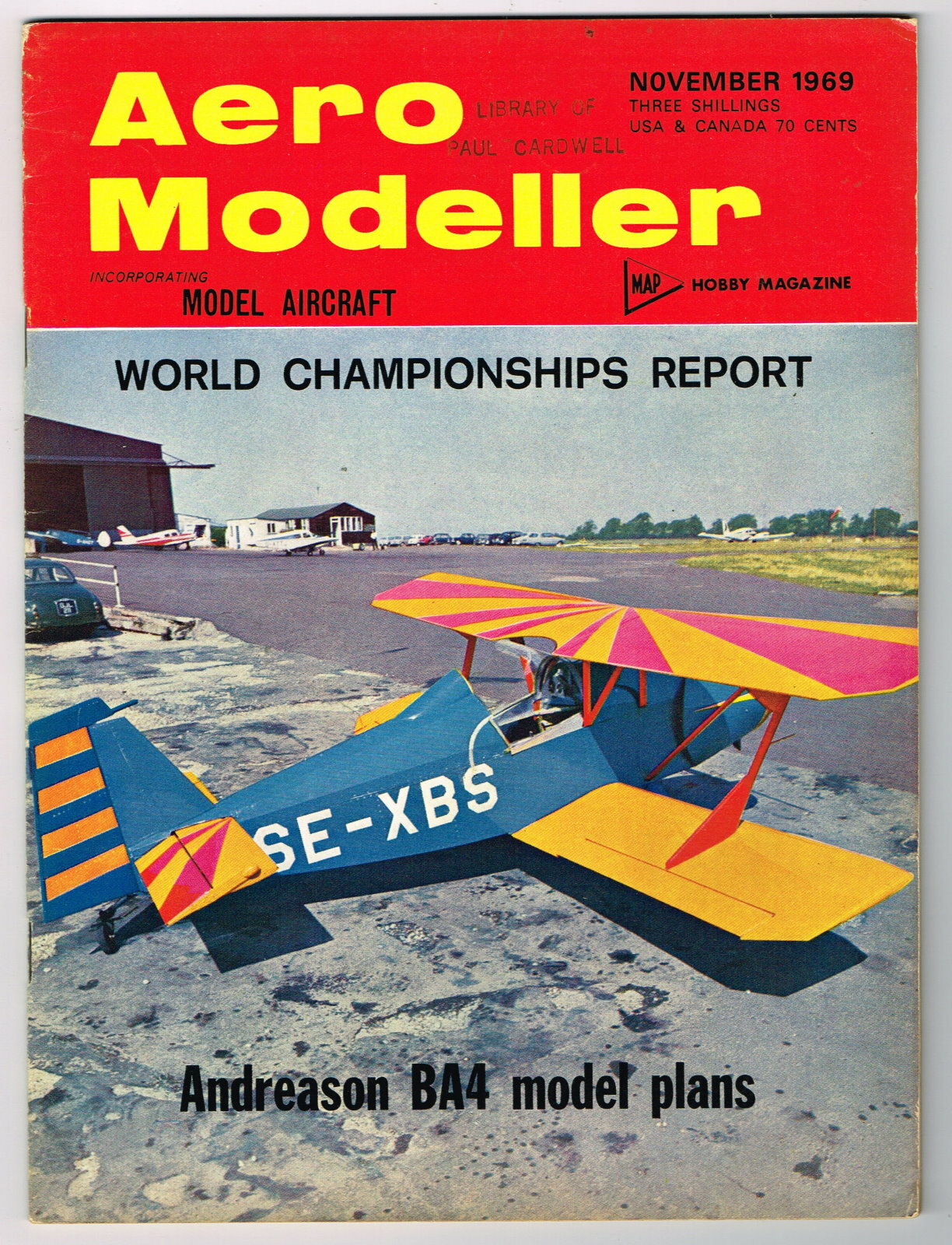 AEROMODELLER  Magazine November 1969 ANDREASON BA-4B F/F Peanut scale