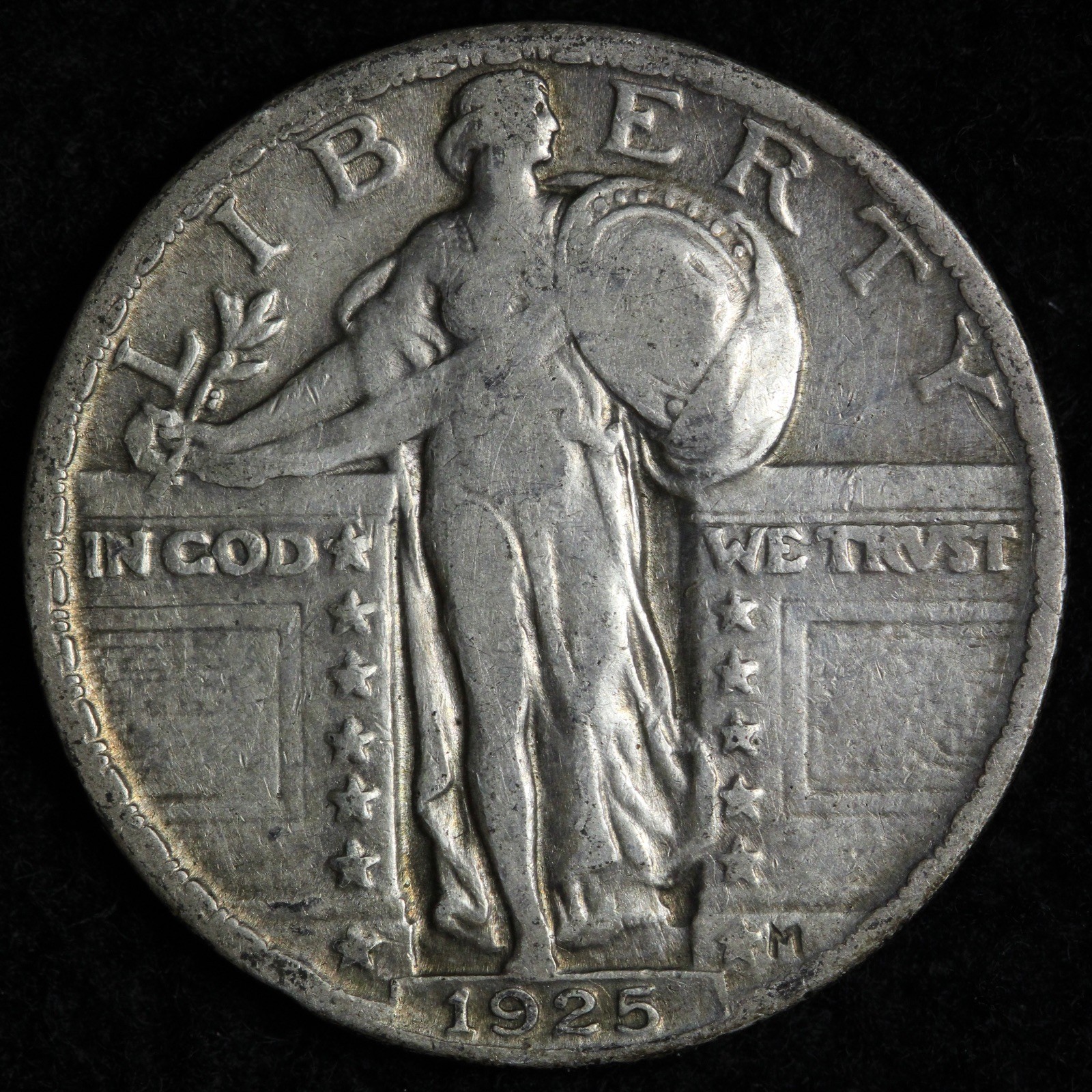 1925 Standing Liberty Silver Quarter VF+ E241 IOAS