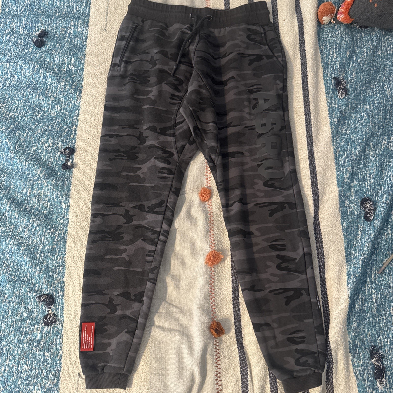 ASRV Pants Mens XL RainPlus Essential Fleece Joggers Warm Sweatpants Gray Camo