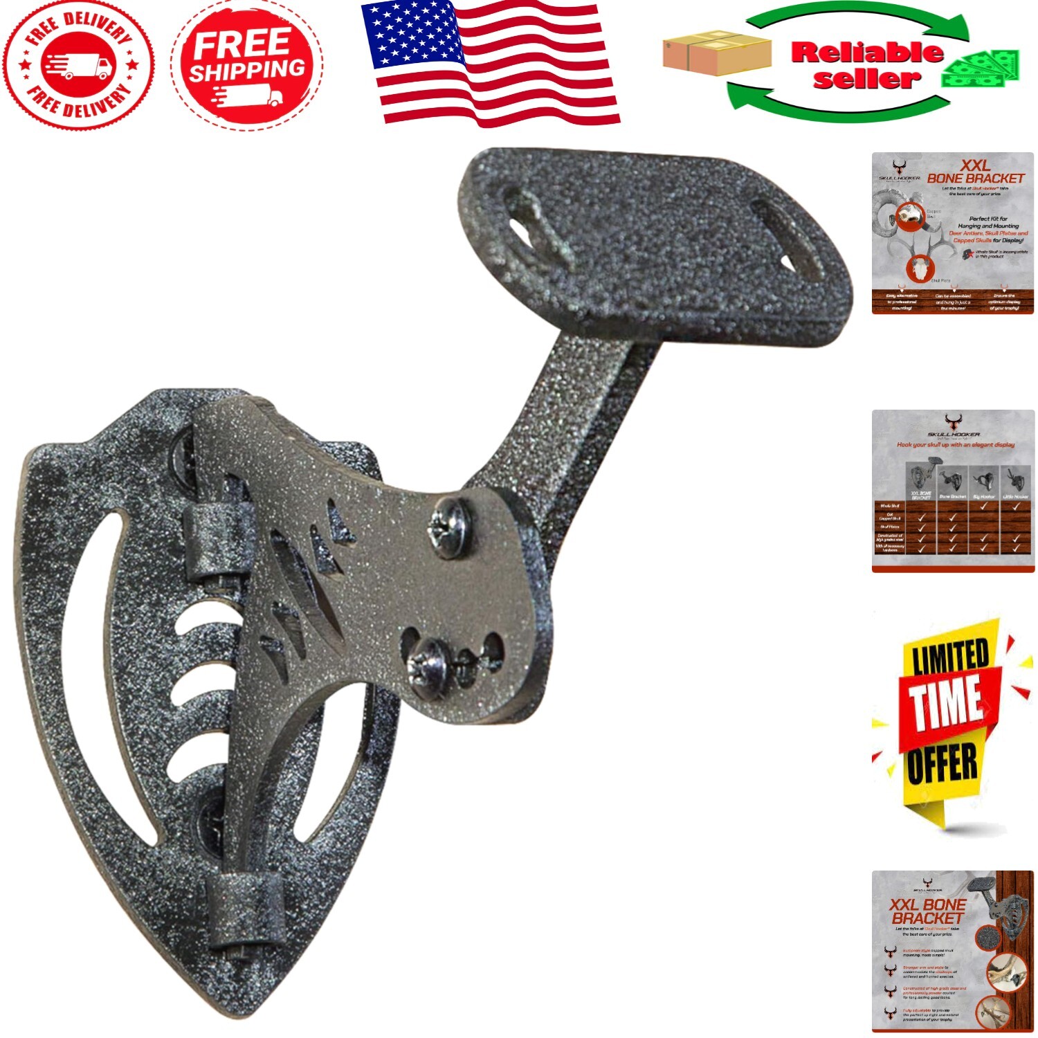XXL Bone Bracket Wall Mount for Trophy Display - Perfect for Elk and Antlers