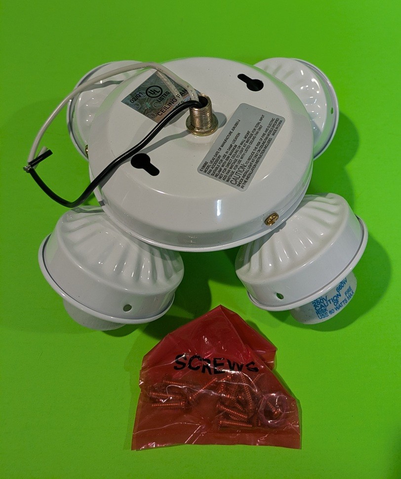 New White Four Bulb Light Fixture for Ceiling Fans