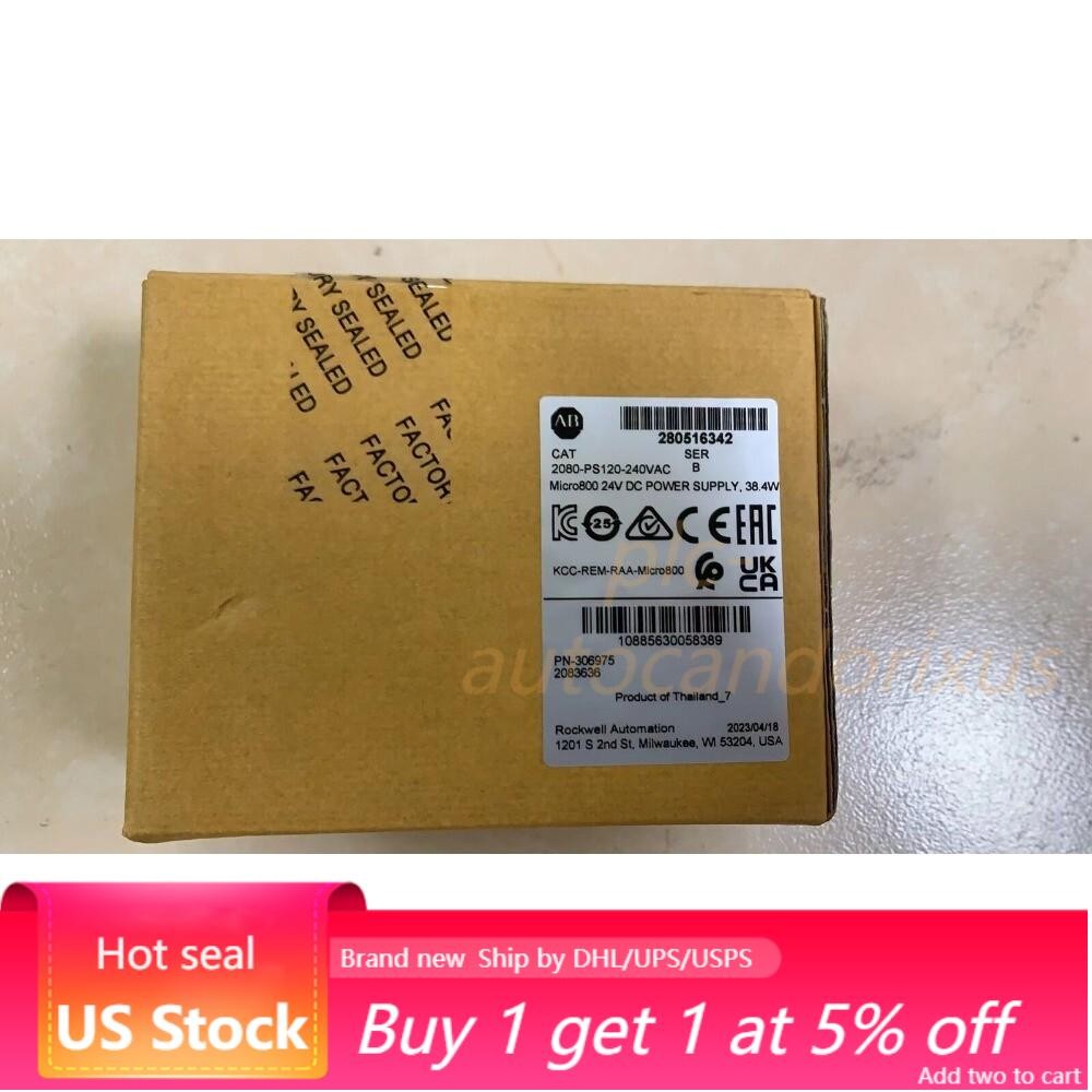 New AB CAT 2080-PS120-240VAC Micro800 24V DC POWER SUPPLY 38.4W US Free Tax