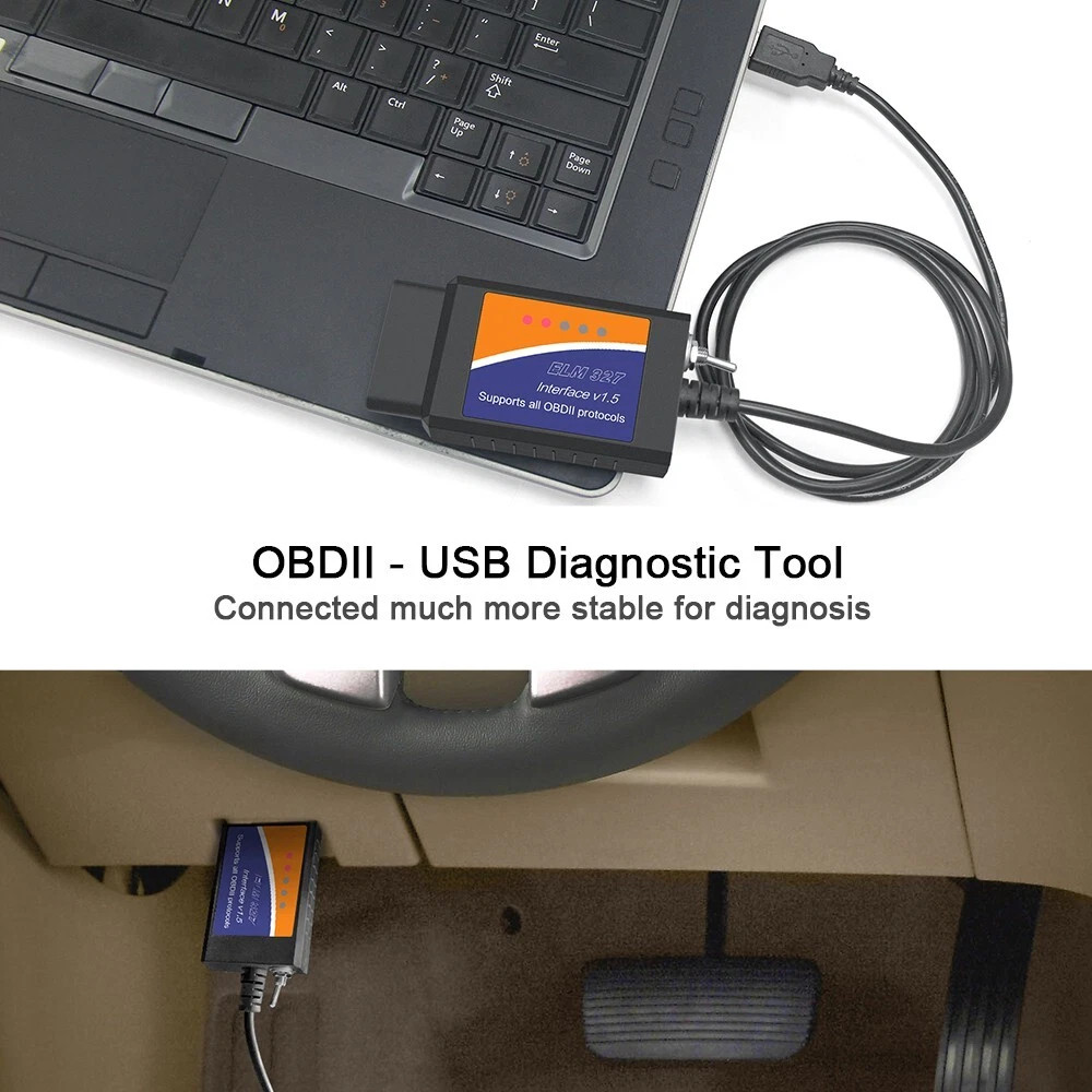 For Ford FORScan OBD2 Code Reader ELM327 V1.5 USB Modified Scanner HS/MS CAN US