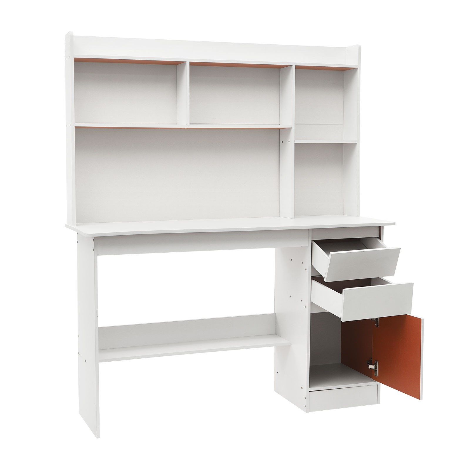 2 Drawers Home Office Desk, Modern Computer Desk, Rectangular Wood Office Desk