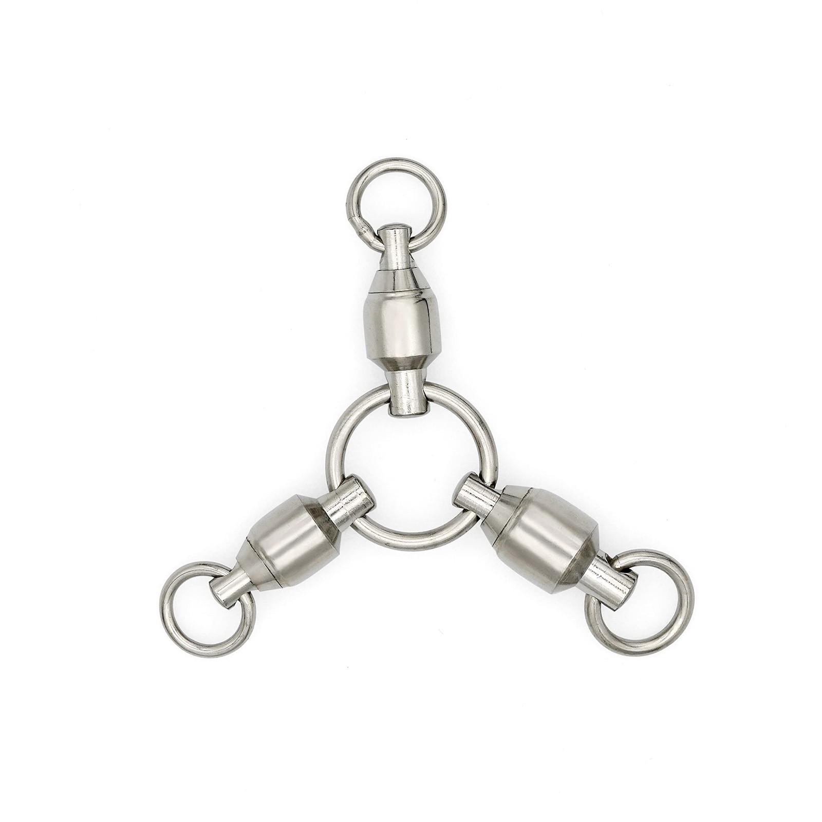 Ball Bearing 3-Way Swivels Fishing 10pcs Brass/Stainless Steel with Rolling B...