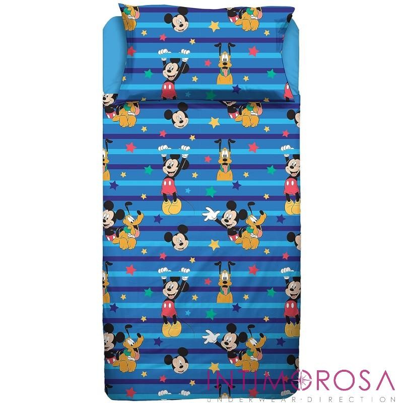 Set Single Bed Pillowcase + Under with Corners + Sheet Disney 100%Coton