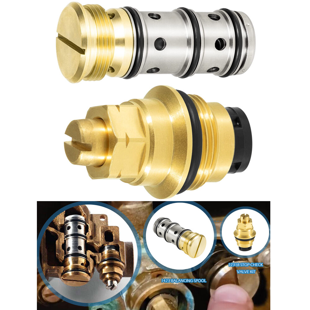 1423 Balancing Spool 132343 &12318 Stop-Check Valve Kit for Moen Tub and Shower
