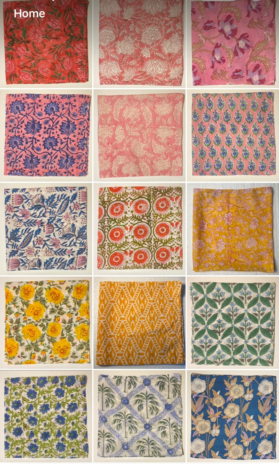 BOHO Bandanna/Scarf 100%cotton Gorgeous Block Print Patterns 20"x20"