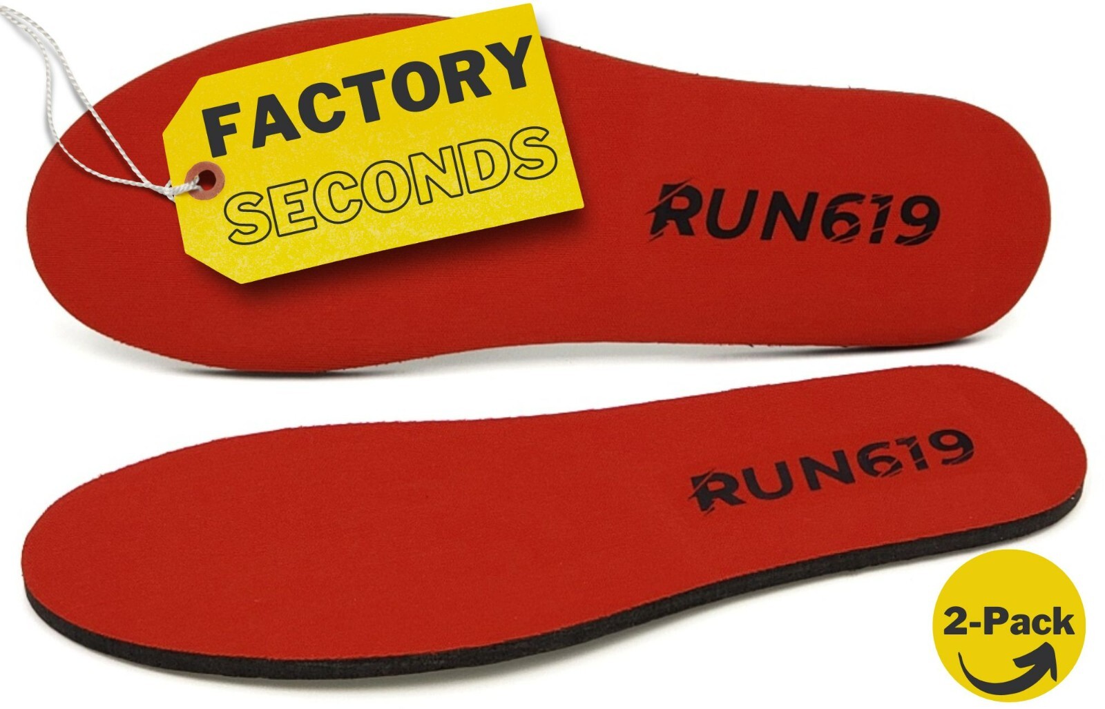 (2 Pack) Run 619 Shoe Insoles | Factory Seconds | Regular Width | 6mm Thickness