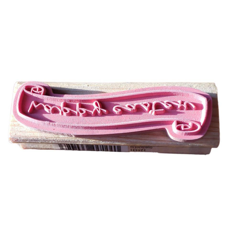 Happy Easter Scroll Craftsmart Wood Mounted Rubber Stamp