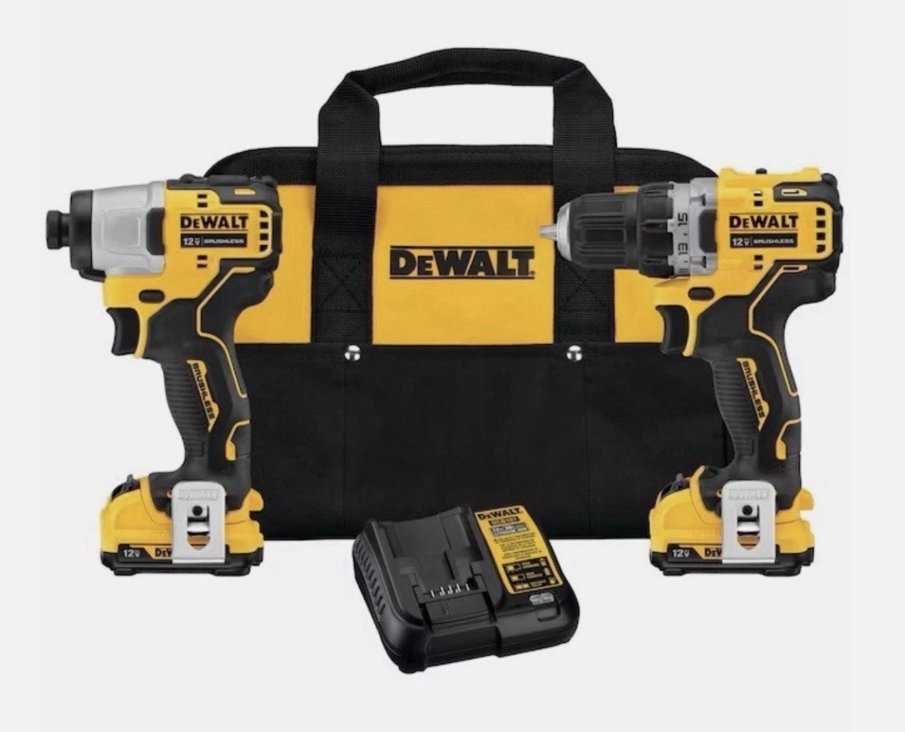 DEWALT DCK221F2 12V MAX Brushless Cordless Drill and Impact Driver Kit