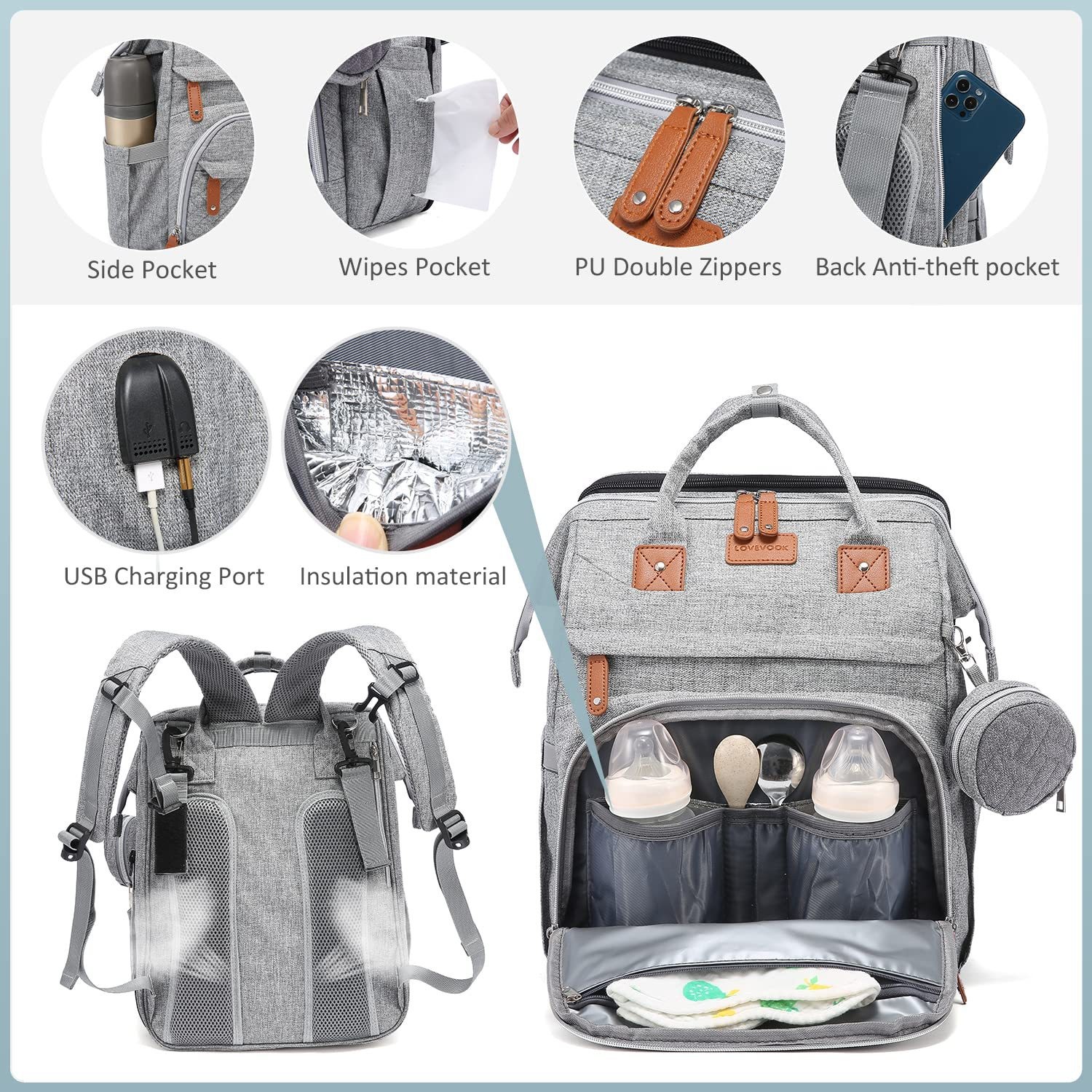 Foldable Anti Mosquito Mommy Baby Backpack